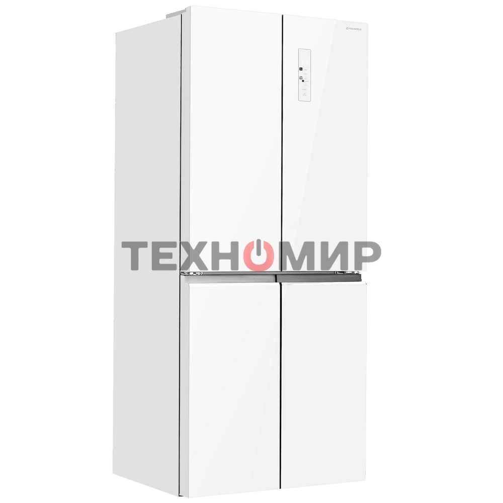Холодильник Maunfeld MFF183NFWE белый трехкамерный инвертор 270/135л морозилка снизу, Total NoFrost, Side by Side