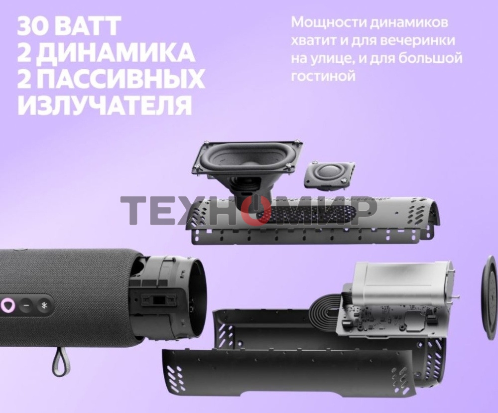 Умная колонка Яндекс Станция Стрит с Алисой, портативная, модель YNDX-00030VIO (фиолетовый)