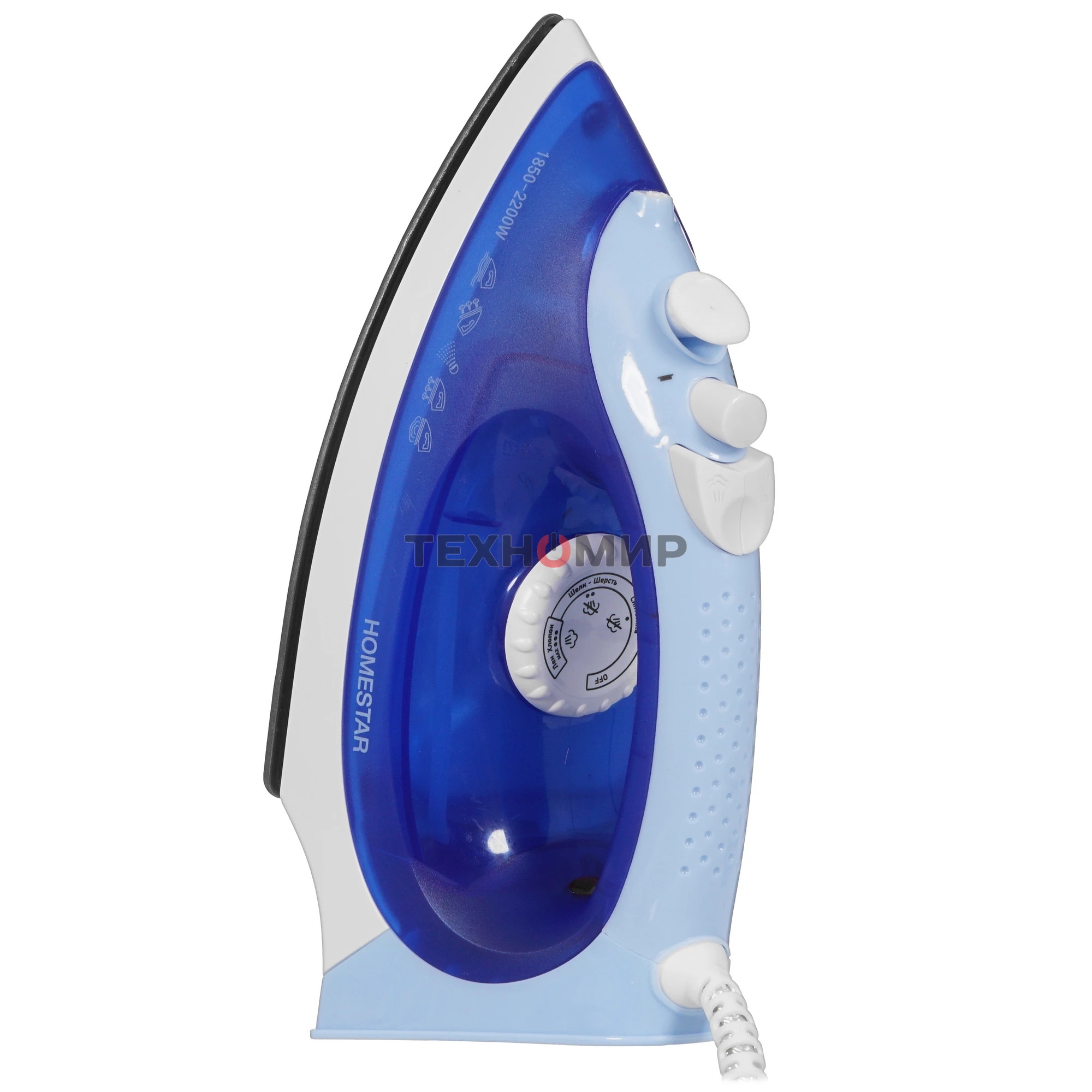 Утюг Homestar HS-4002А синий (1850-2200 Вт, пар, спрей, паровой удар, тефлоновая подошва)