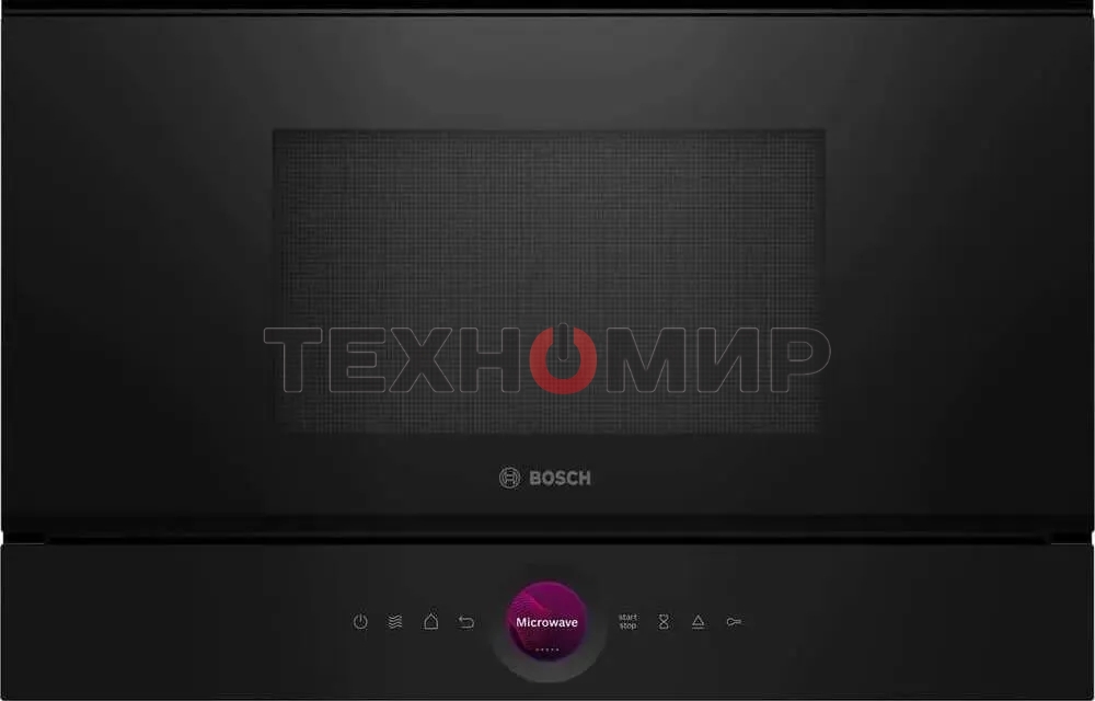 Встраиваемая микроволновая печь Bosch BFL7221B1 черный, 21 л, 900 Вт, переключатели - поворотный механизм/сенсор