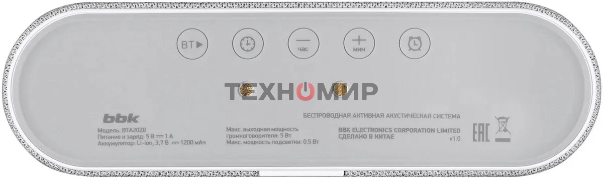 Портативная колонка BBK BTA2020 белый 5W 1.0 BT 10м 1200mAh