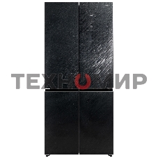 Холодильник Бирюса CD 496 TBG текстурированное черное стекло трехкамерный 334/162л морозилка снизу, NoFrost, Side by Side