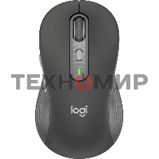 Мышь беспроводная Logitech M750 L Large графитовый, 4000 dpi, радиоканал, Bluetooth, USB, кнопки - 5