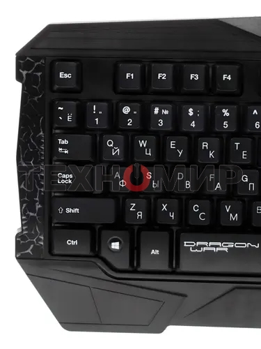 Игровой комплект Qumo Solaris, клавиатурапроводная K03, 104 клавиши, встроенная радужная подсветка, мышь проводная M10, оптическая, 800/1200/1600/2200 dpi, коврик