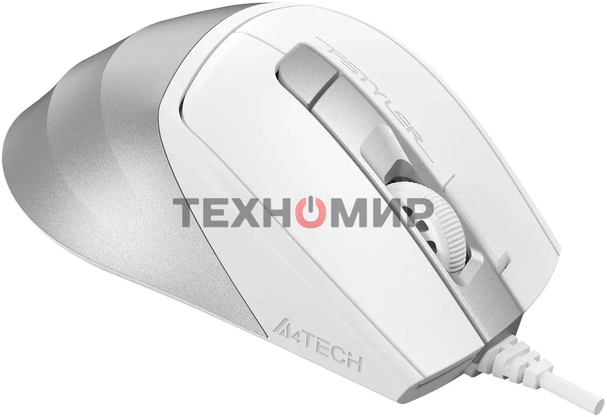Мышь проводная A4Tech Fstyler FM45S Air белый/серебристый, 2400 dpi, USB, кнопки - 7