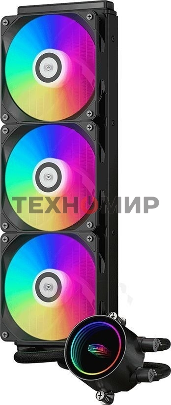 Система жидкостного охлаждения PcCooler DA360 BK ARGb Soc-AM5/AM4/1200/1700/1851 черный 4-pin Al 300W Ret (DA360-BKAWXX-GL)