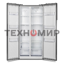 Холодильник Hyundai CS4502F нержавеющая сталь двухкамерный Side by Side 271/165л морозилка сбоку