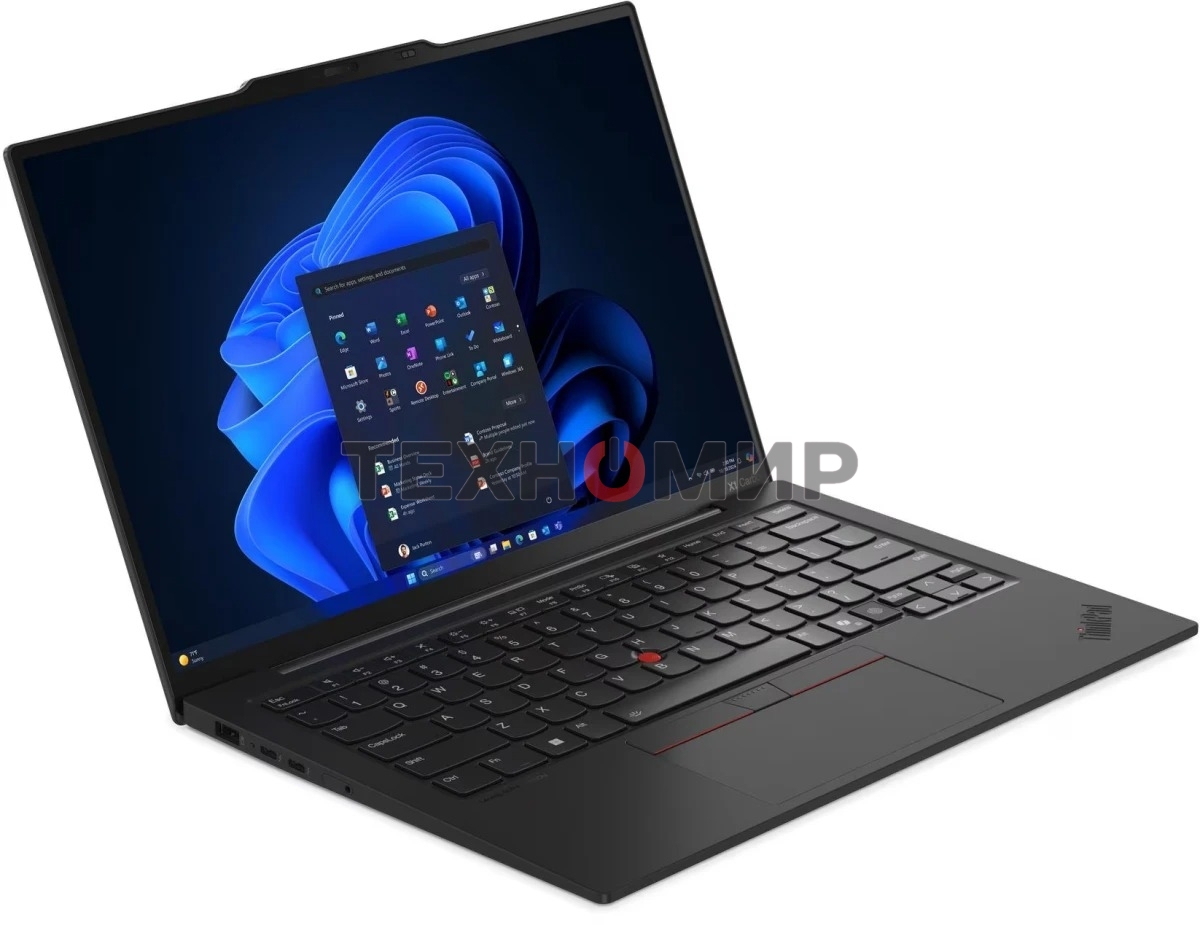 Ноутбук ThinkPad X1 Carbon Gen 13 Aura Edition WUXGA (1920x1200) IPS 500N, Ultra 7 265U, 16GB Soldered LPDDR5x, 1TB SSD M.2, Integrated Graphics, WiFi6E, BT, TPM2, FPR, IR Cam, 57Wh, 65W USB-C, Win 11 Pro, 1