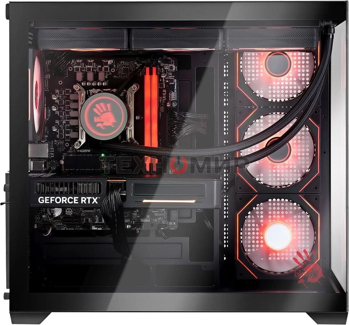 Компьютер Bloody BD-PC RAB84V2 TWR Ryzen 7 7700 (3.8) 32Gb SSD 1Tb RTX 5060TI 8Gb Win 11H 64 2.5xGbitEth 650W черный (RUS) (2142127)