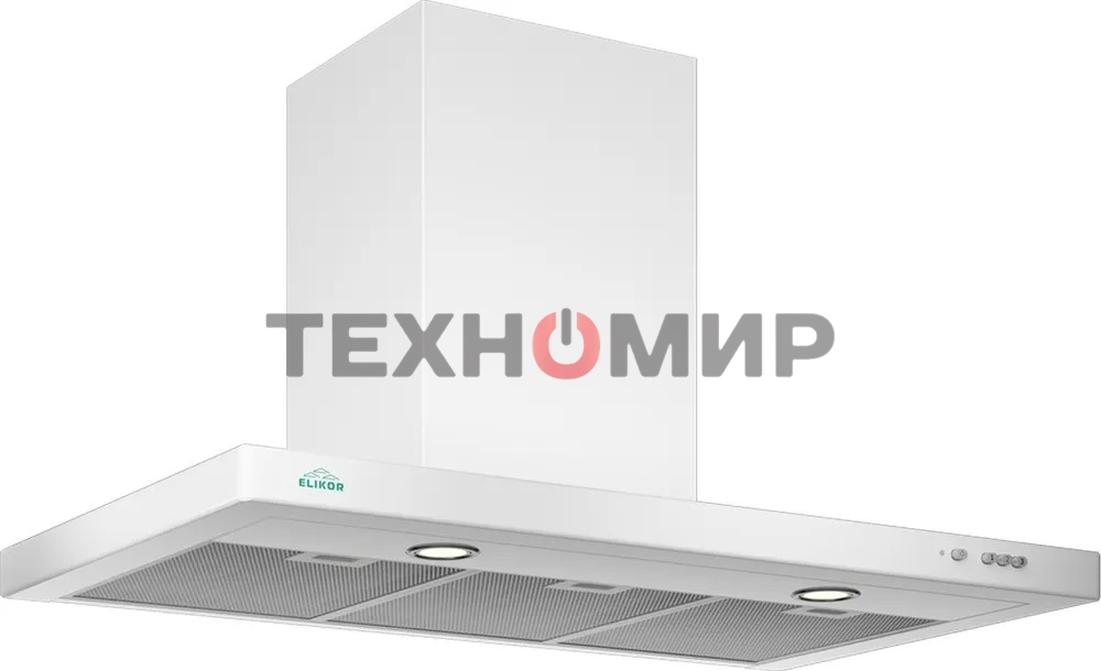 Вытяжка каминная Elikor Квадра 90П-650-К3Д белый, 90 см, 650 куб. м/ч, 56 дБ