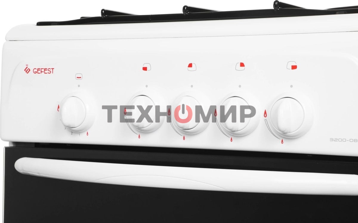 Плита газовая Gefest ПГ 3200-08 К35 белый, конфорок 4 шт, духовка 42 л, 50 см x 85 см x 53 см