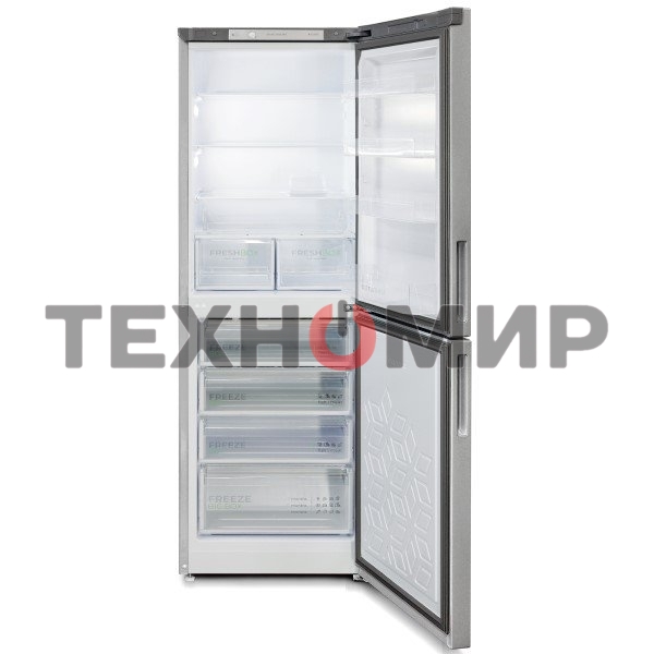 Холодильник Бирюса М6131 металлик двухкамерный 210/135 л морозилка снизу, автоматическое оттаивание
