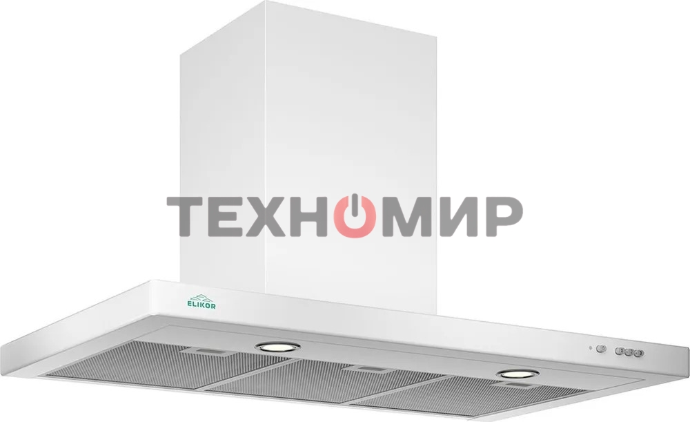 Вытяжка каминная Elikor Квадра 90П-650-К3Д белый, 90 см, 650 куб. м/ч, 56 дБ