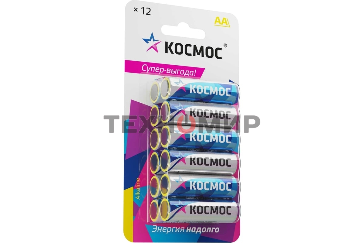 Элемент питания Космос алкалиновый AA/LR06 BP-12 (блист.12шт)