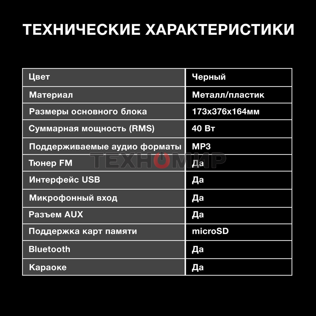 Минисистема Hyundai H-MC1230 черный 40Вт FM USB BT micro SD