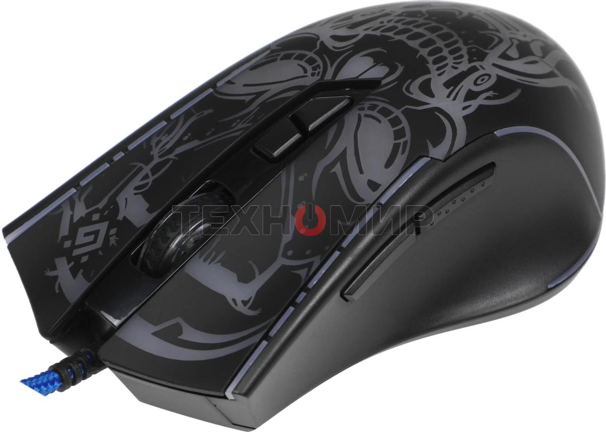 Мышь проводная Defender Bulletstorm GM-928 черный, 7200 dpi, USB, кнопки - 7