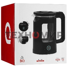 Чайник электрический BQ KT2000G черный. Мощность: 1500 Вт, Максимальный объем: 1.5 л