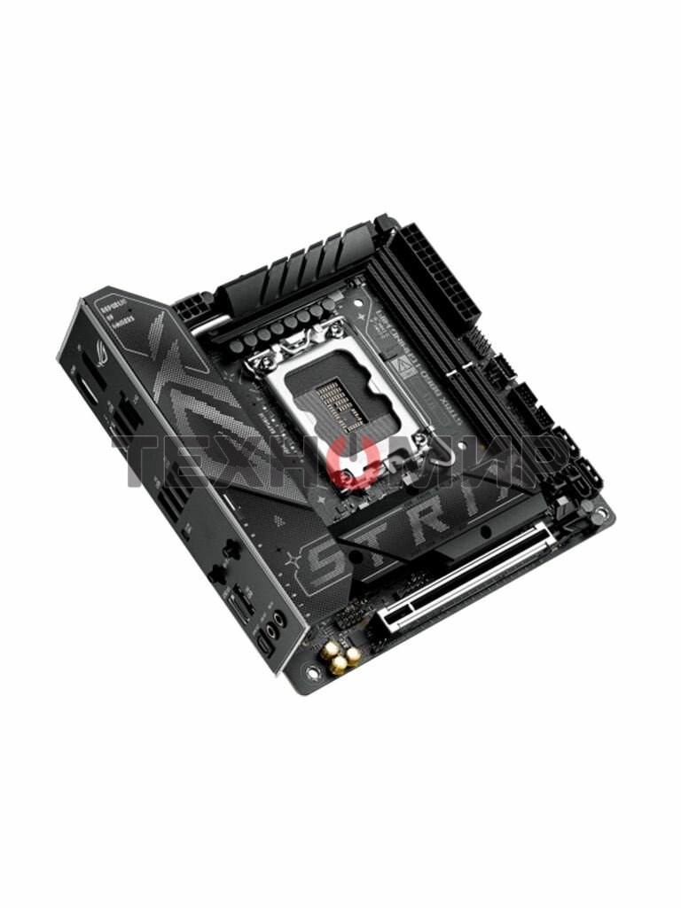 Материнская плата ASUS ROG STRIX B860-I GAMING WIFI, LGA1851, Intel B860, 2xDDR5, 4xSATA, 2xM.2, 1xPCIe 5.0 x16, 1xDP, 1xHDMI, 1xThunderbolt 4, 1x2.5Gb LAN, Wi-Fi 7, 2xUSB 2.0, 3xUSB 3.2 Gen 1, 1xUSB 3.2 Gen 2, 1xUSB 3.2 Gen 2x2, 1xUSB-C, 1xS/PDIF, 2x3.5 