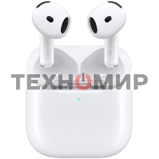 Наушники TWS Apple AirPods 4 ANC белый, вкладыши, Bluetooth, активное шумоподавление, беспроводная зарядка, до 4 ч