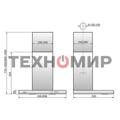 Вытяжка каминная Elikor Вента 90П-650-К3Д топленое молоко, 90 см, 650 куб. м/ч, 60 дБ