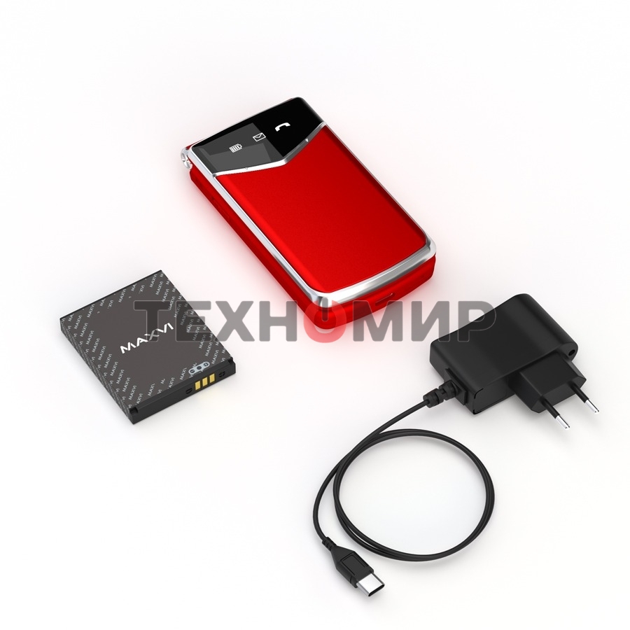 Мобильный телефон Maxvi E11 красный/серебристый