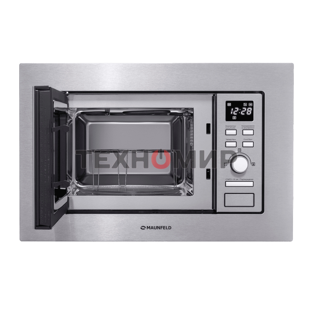 Микроволновая печь встраиваемая Maunfeld MBMO.20.7S нержавеющая сталь, 20 л, 800 Вт, переключатели - поворотный механизм/кнопки