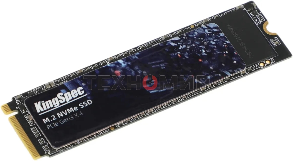 Накопитель SSD KingSpec NE-1Tb, 1Tb, PCIe 3.0 x4, M.2 2280, NVMe, R/W 2400/1900