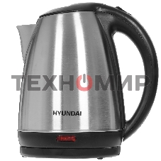 Чайник электрический Hyundai HYK-S1030 1.7 л, 2200 Вт, серебристый матовый/черный (корпус: металл)