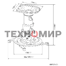 Кронштейн для проектора Cactus CS-VM-PR01-BK черный макс.10кг настенный и потолочный поворот и наклон