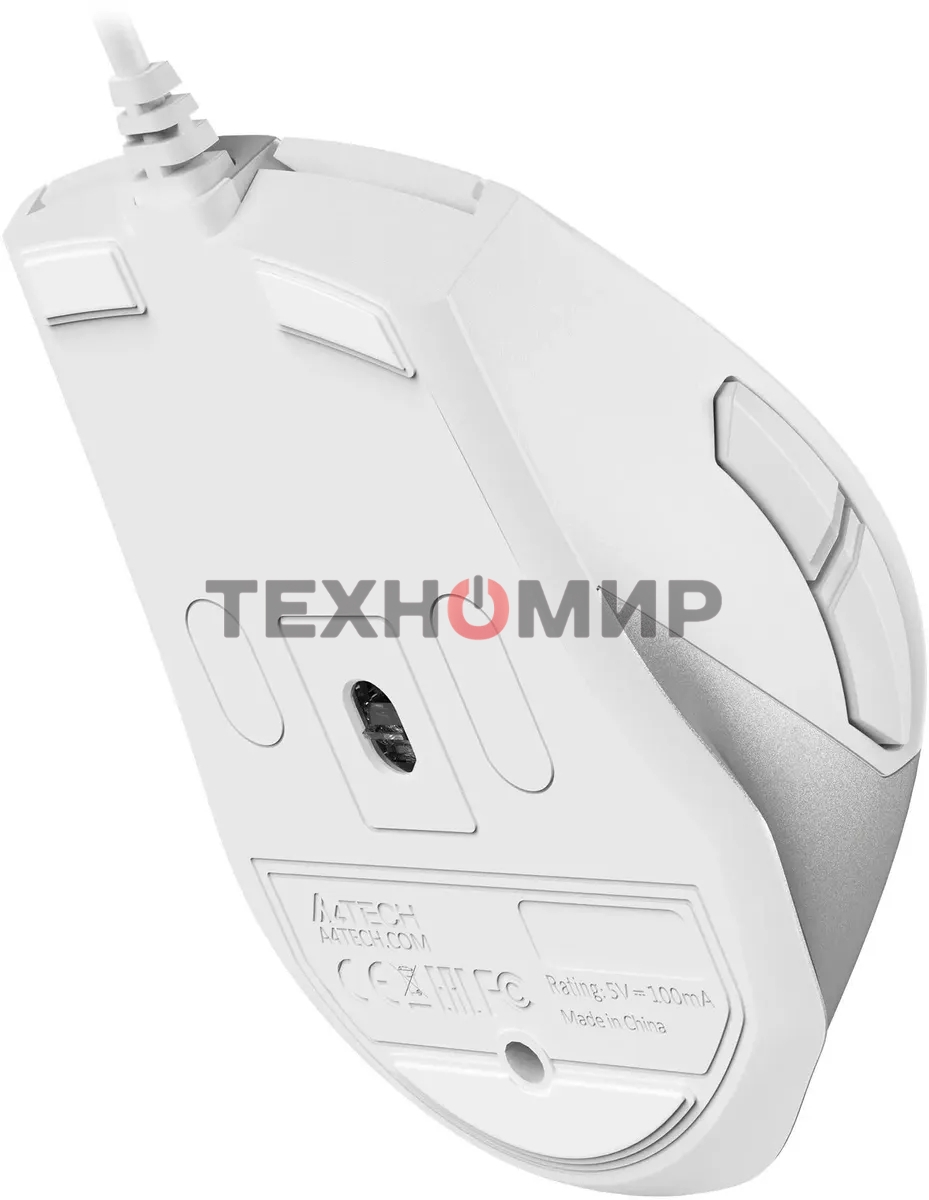Мышь проводная A4Tech Fstyler FM45S Air белый/серебристый, 2400 dpi, USB, кнопки - 7