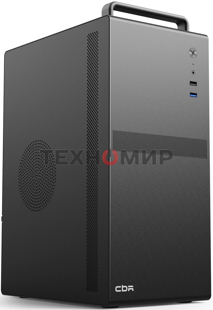 Компьютерный корпус CBR mATX Minitower V205, без БП, 1хUSB 3.0, 1хUSB 2.0, HD Audio+Mic, ручка, каркас металл 1.8мм, Black PCC-MATX-V205-WPSU