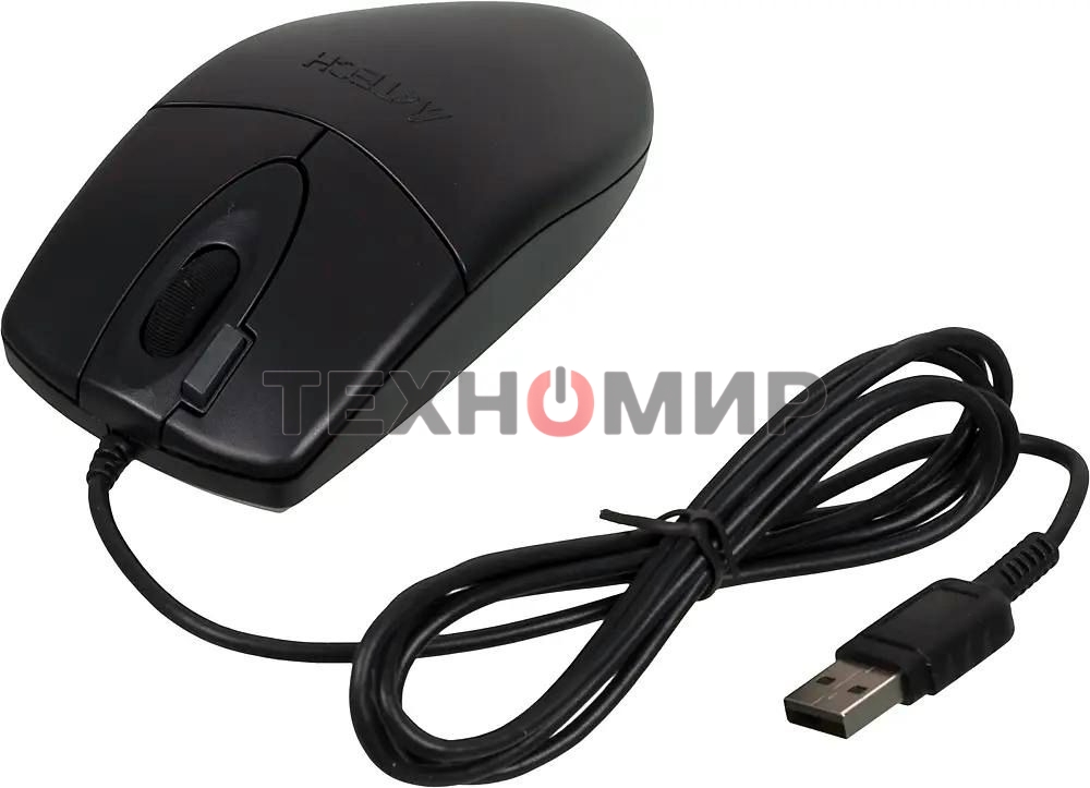 Мышь проводная A4Tech OP-620D черный, 1000 dpi, USB, кнопки - 4