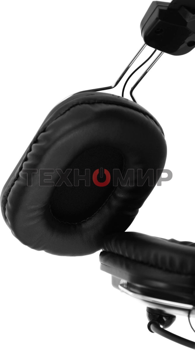 Гарнитура проводная с микрофоном A4Tech HU-50 черный 2м накладные USB оголовье
