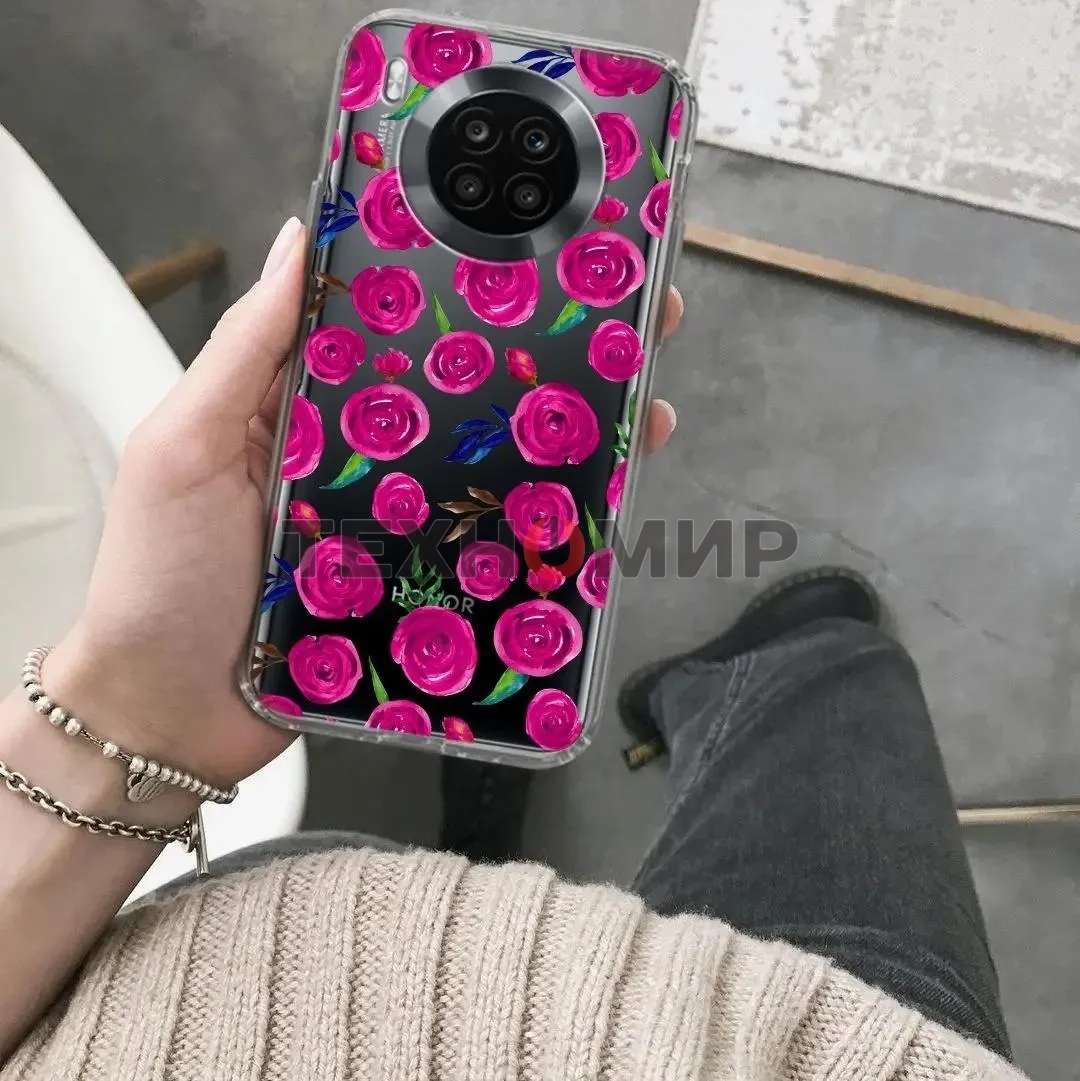 Чехол (клип-кейс) Gresso Air, для Honor 50 Lite, прозрачный/рисунок gr17aaae9354