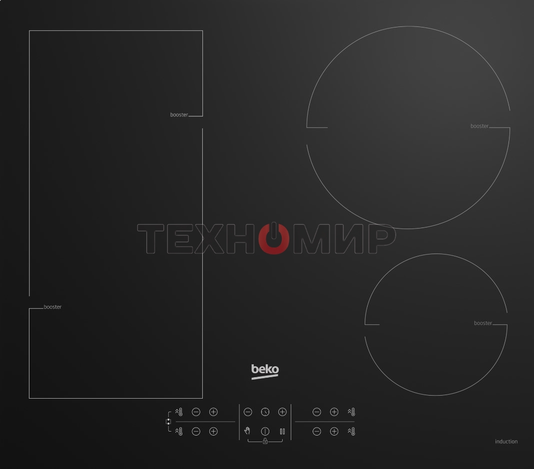 Индукционная варочная панель Beko BHI6420KFBB черный