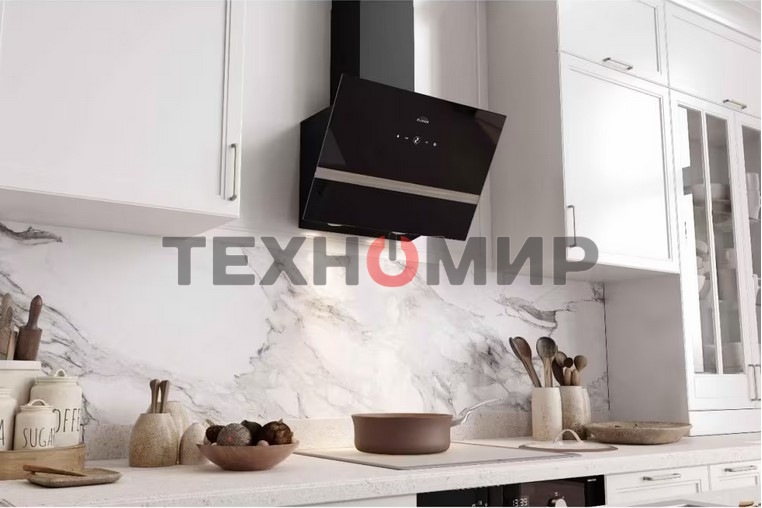 Вытяжка наклонная Elikor Rise BK 60 черный, 60 см, 750 куб. м/ч, 56 дБ