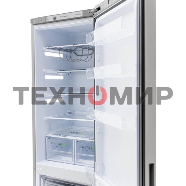 Холодильник Бирюса М6132 металлик двухкамерный 245/85л морозилка снизу, автоматическое