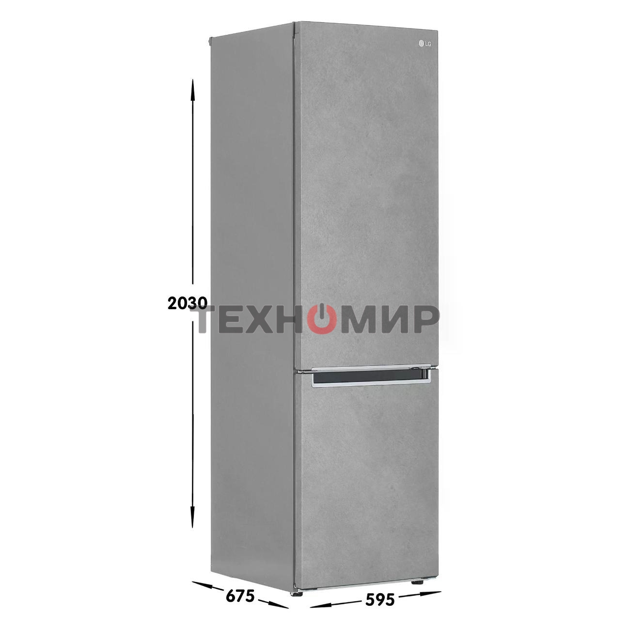 Холодильник LG GA-B509MCZL серый двухкамерный 277/107л морозилка снизу, No Frost