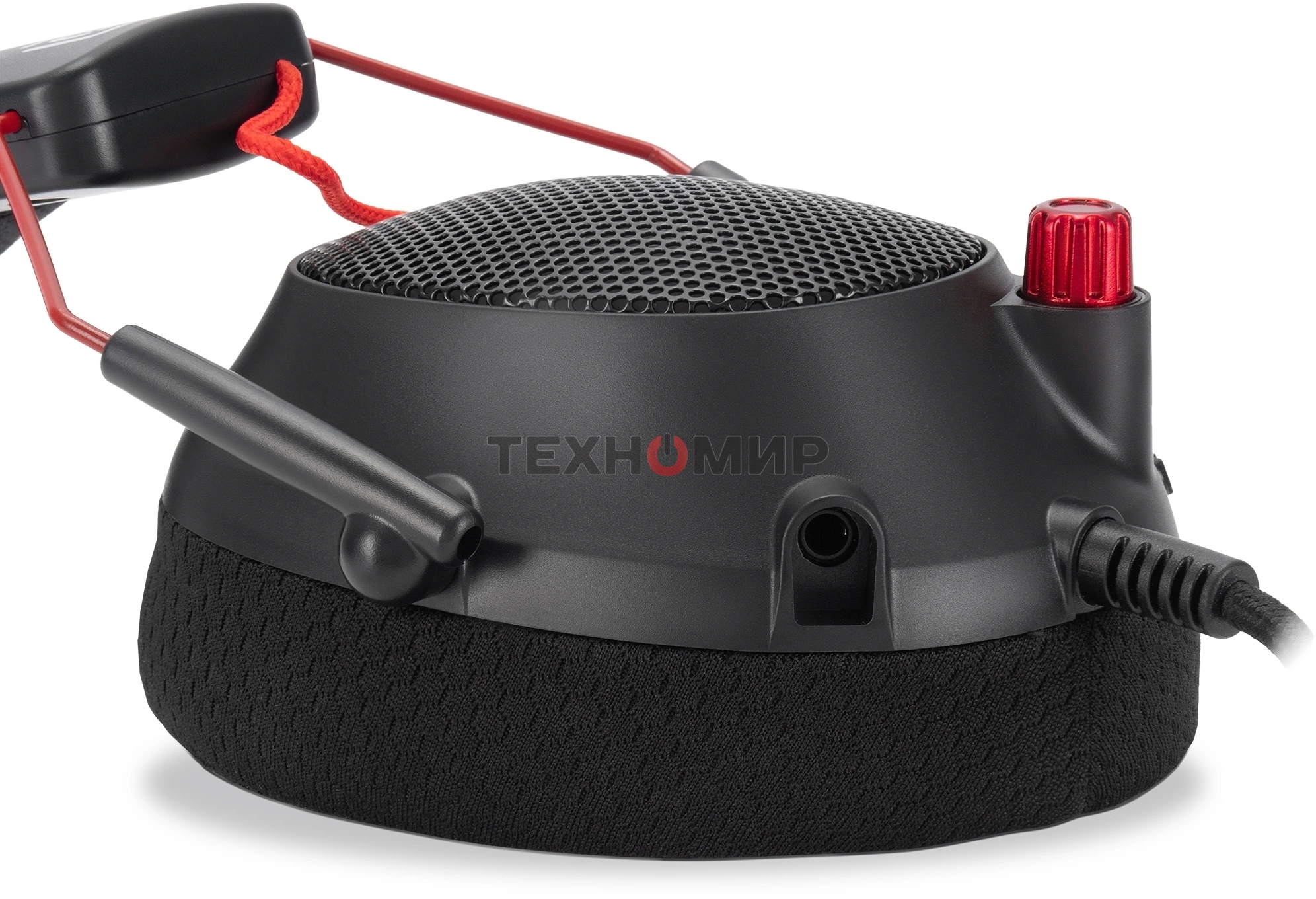 Наушники с микрофоном Оклик HS-L305G черный/красный 2м мониторные оголовье (2060511)