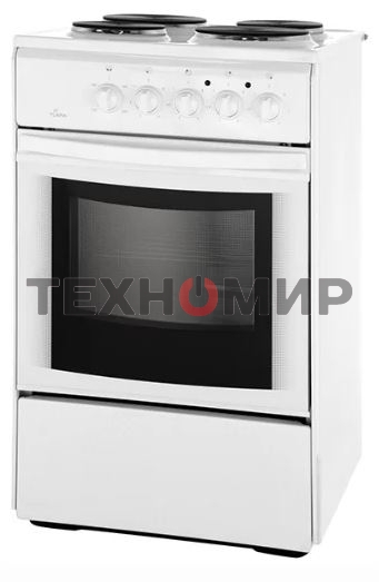 Плита электрическая Flama AE 1406 W белый, конфорок 4 электрических, духовка 50 л, 50 см x 85 см x 60 см