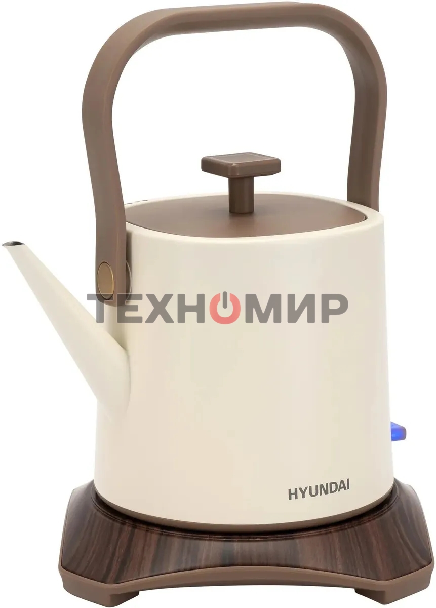 Чайник электрический Hyundai HYK-S2043 0,6 л, 1000 Вт, кремовый/коричневый