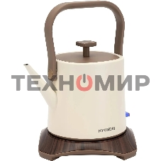 Чайник электрический Hyundai HYK-S2043 0,6 л, 1000 Вт, кремовый/коричневый
