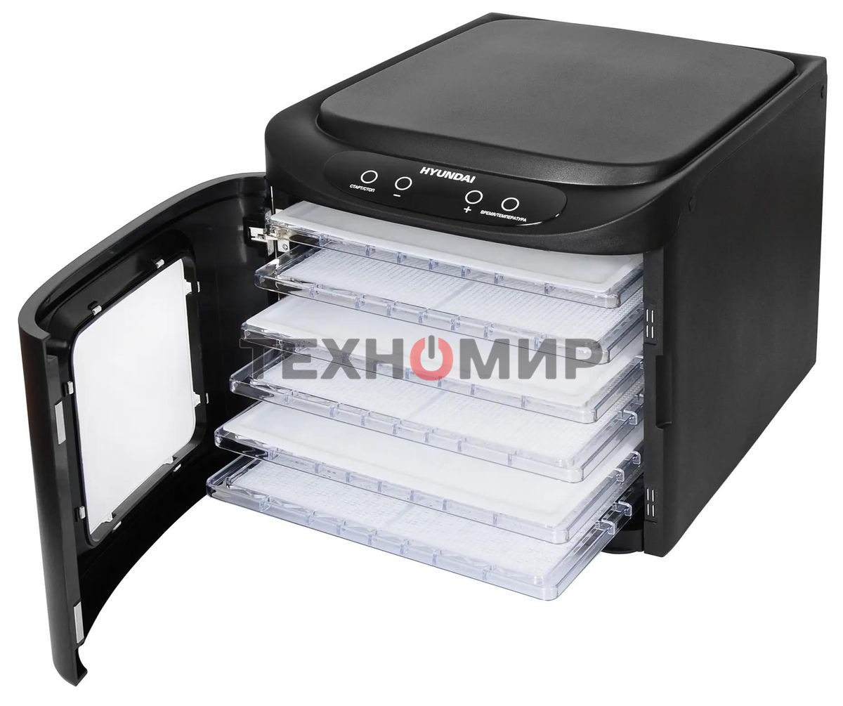 Сушка для фруктов и овощей Hyundai HYFD-P1203 12под. 500 Вт, черный