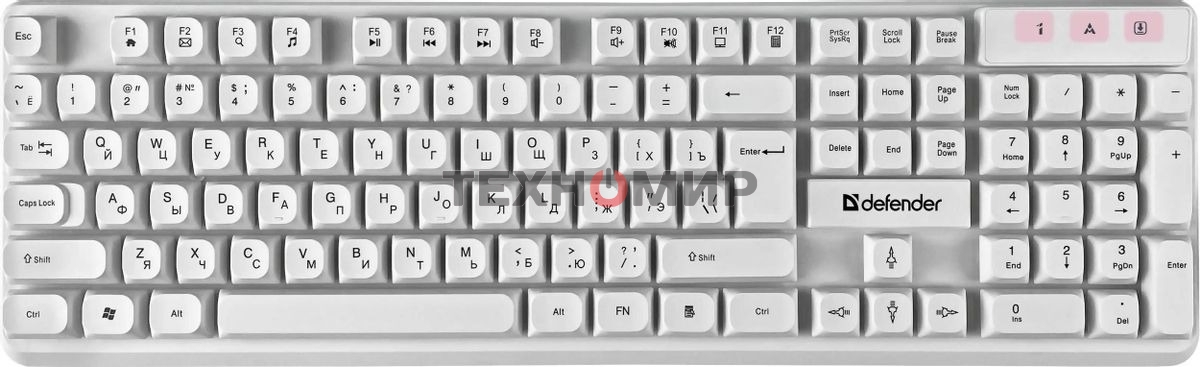 Комплект клавиатура+мышь Defender Milan C-992 беспроводной, USB, 1000 DPI, белый