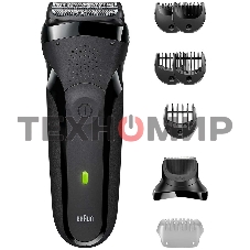 Электробритва Braun S3 300BT черная сухое бритье с триммером для бороды тип 5408