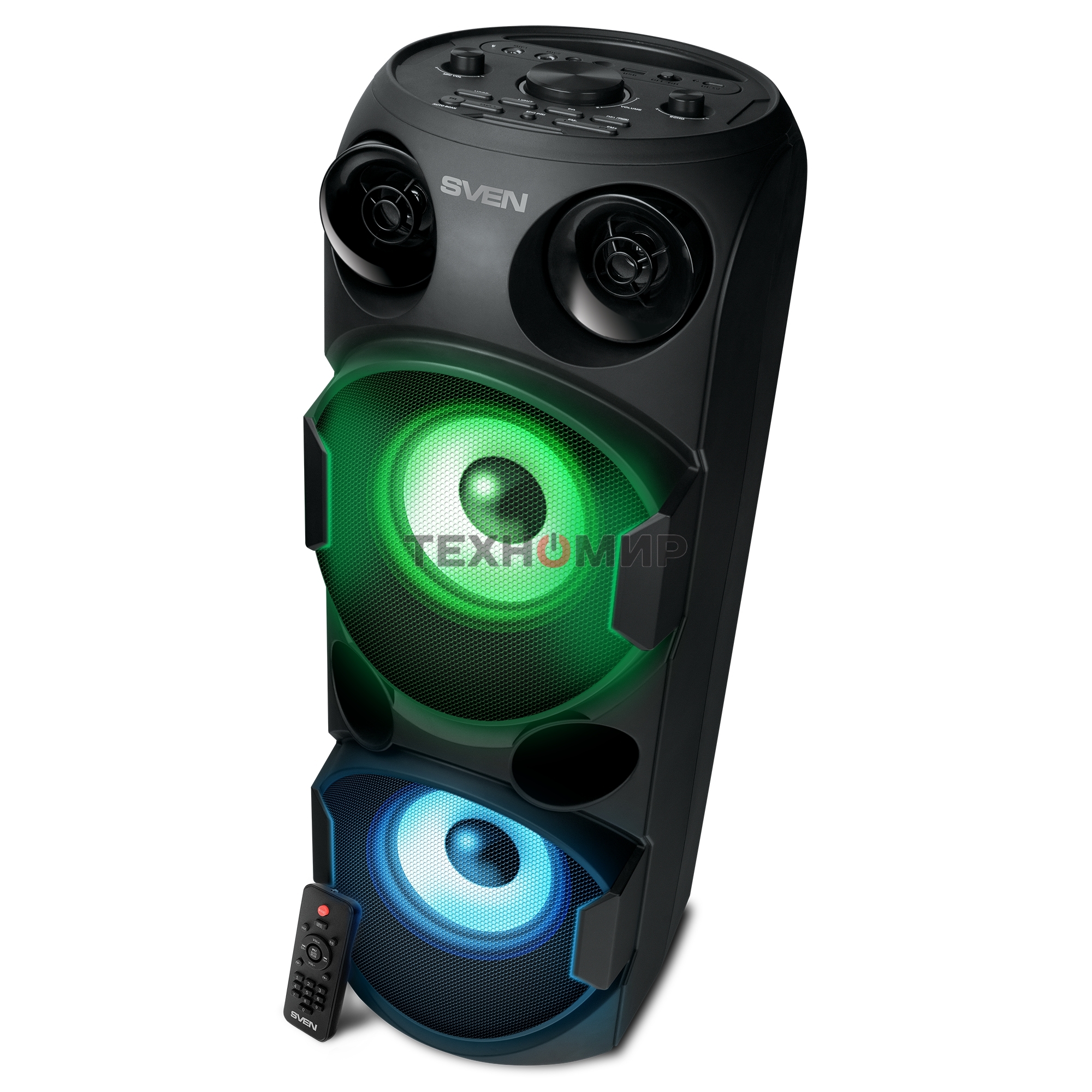 Колонка АС Sven PS-750, черный (80 Вт, TWS, Bluetooth, FM, USB, microSD, LED-дисплей, 2х4400мА*ч)