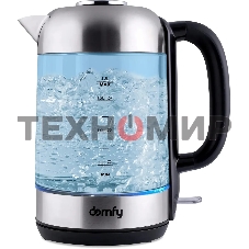 Чайник электрический Domfy DSM-EK401 1.8л. 2200Вт черный/прозрачный (корпус: стекло)