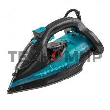 Утюг электрический Endever Delta-227 черный/лазурно-синий, 2400 Вт, подача пара 50 г/мин, паровой удар 150 г/мин, 10 шт/уп