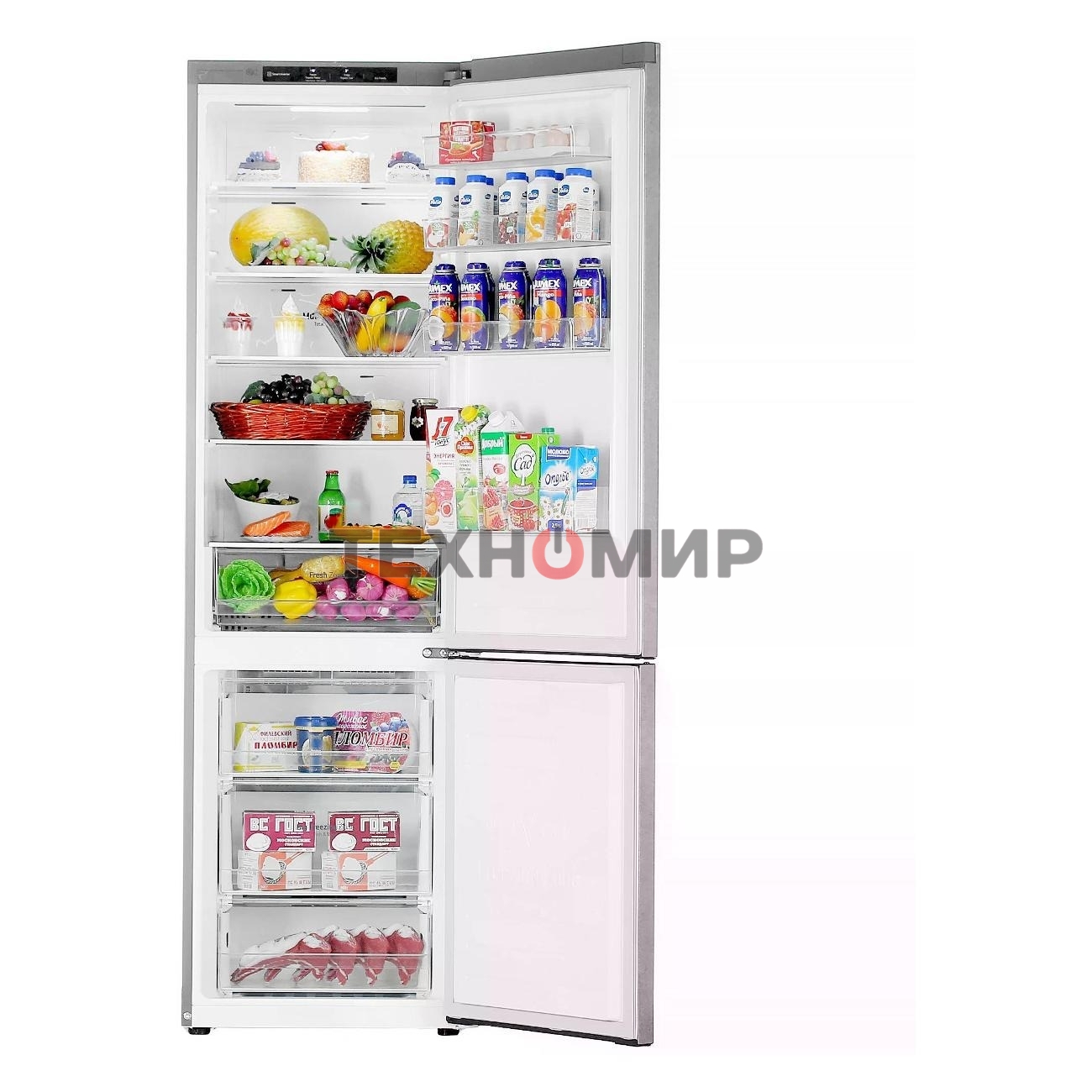 Холодильник LG GA-B509MCZL серый двухкамерный 277/107л морозилка снизу, No Frost