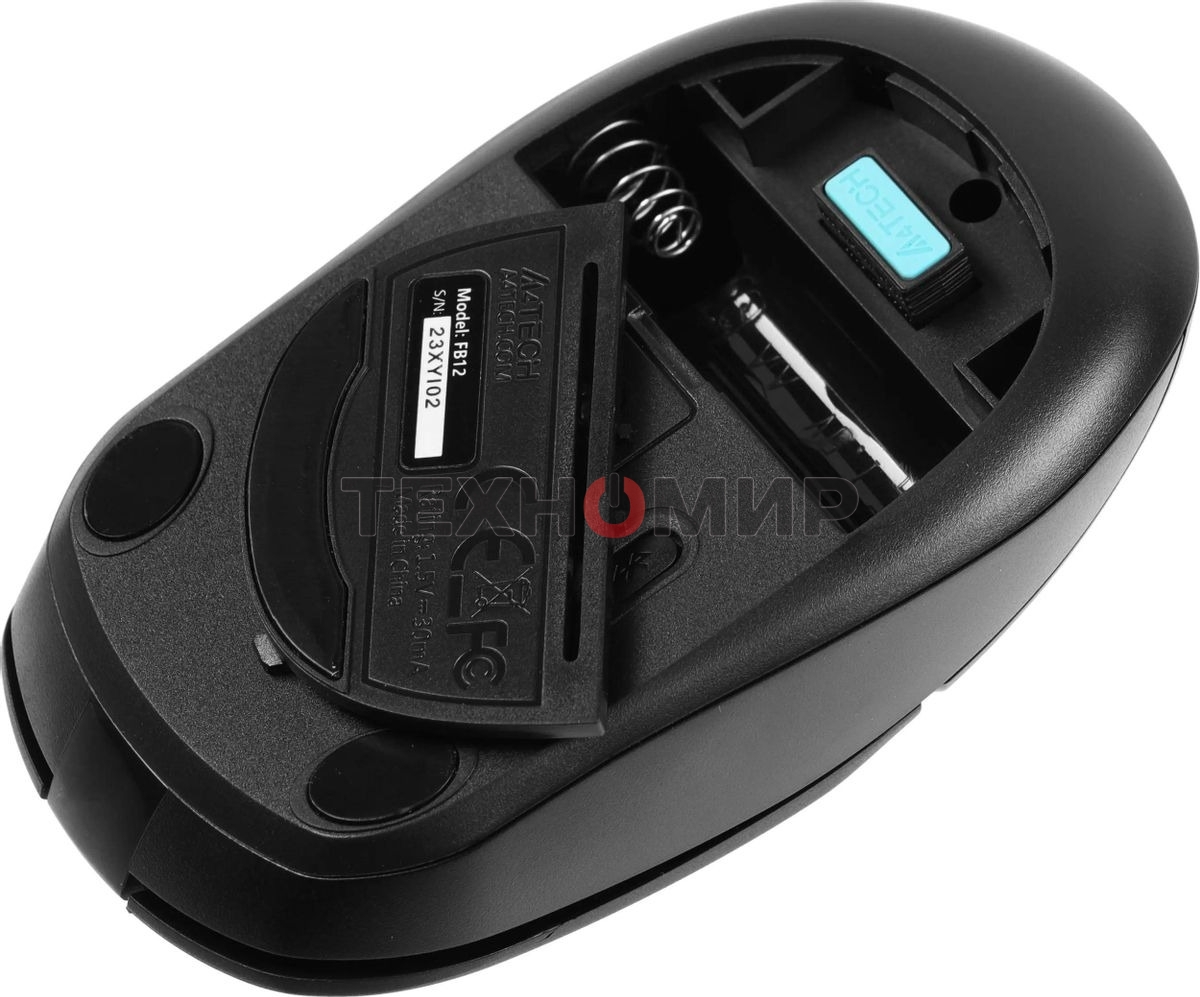 Мышь беспроводная A4Tech Fstyler FB12 черный, 1200 dpi, радиоканал, Bluetooth, USB, кнопки - 3